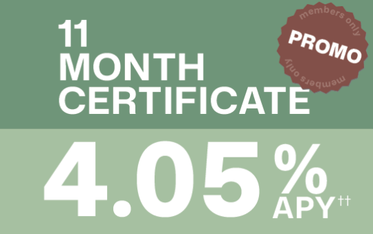 11 Month Certificate 4.05%APY