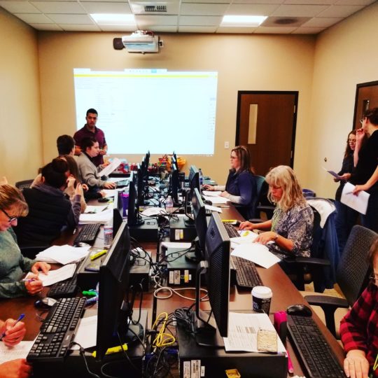 Staff working together