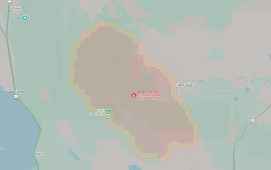Wrights Spring Fire map